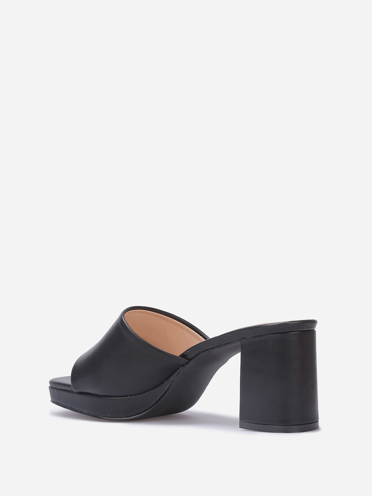 Mules plateforme à talon grandes tailles- Noir