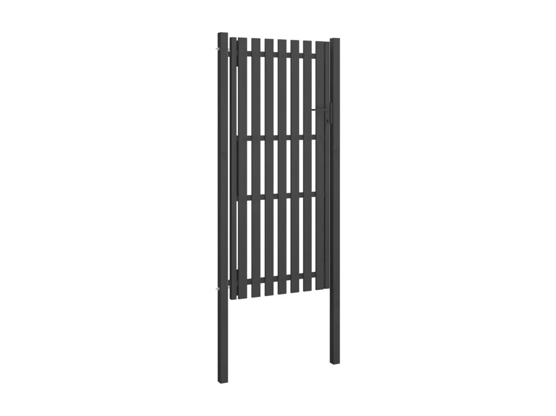 Portail de cl?ture de jardin Acier 1x2,5 m Anthracite