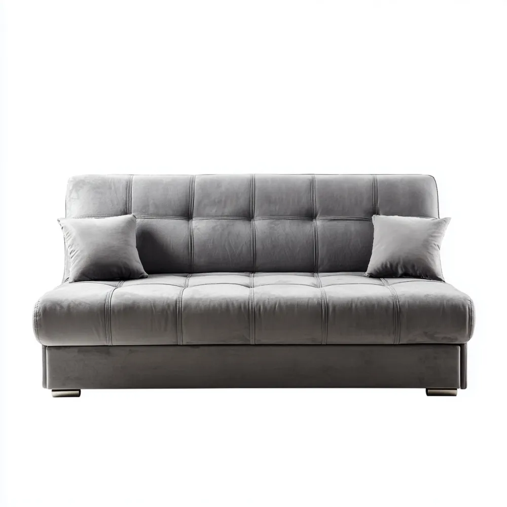 2-Sitzer-Sofa Samtgepolstert 180x90x85 cm – Dunkelgrau – Modernes Desi