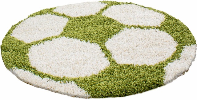 Ayyildiz Teppiche Kinderteppich »Fun 6001« rund 30 mm Höhe Fussball Design