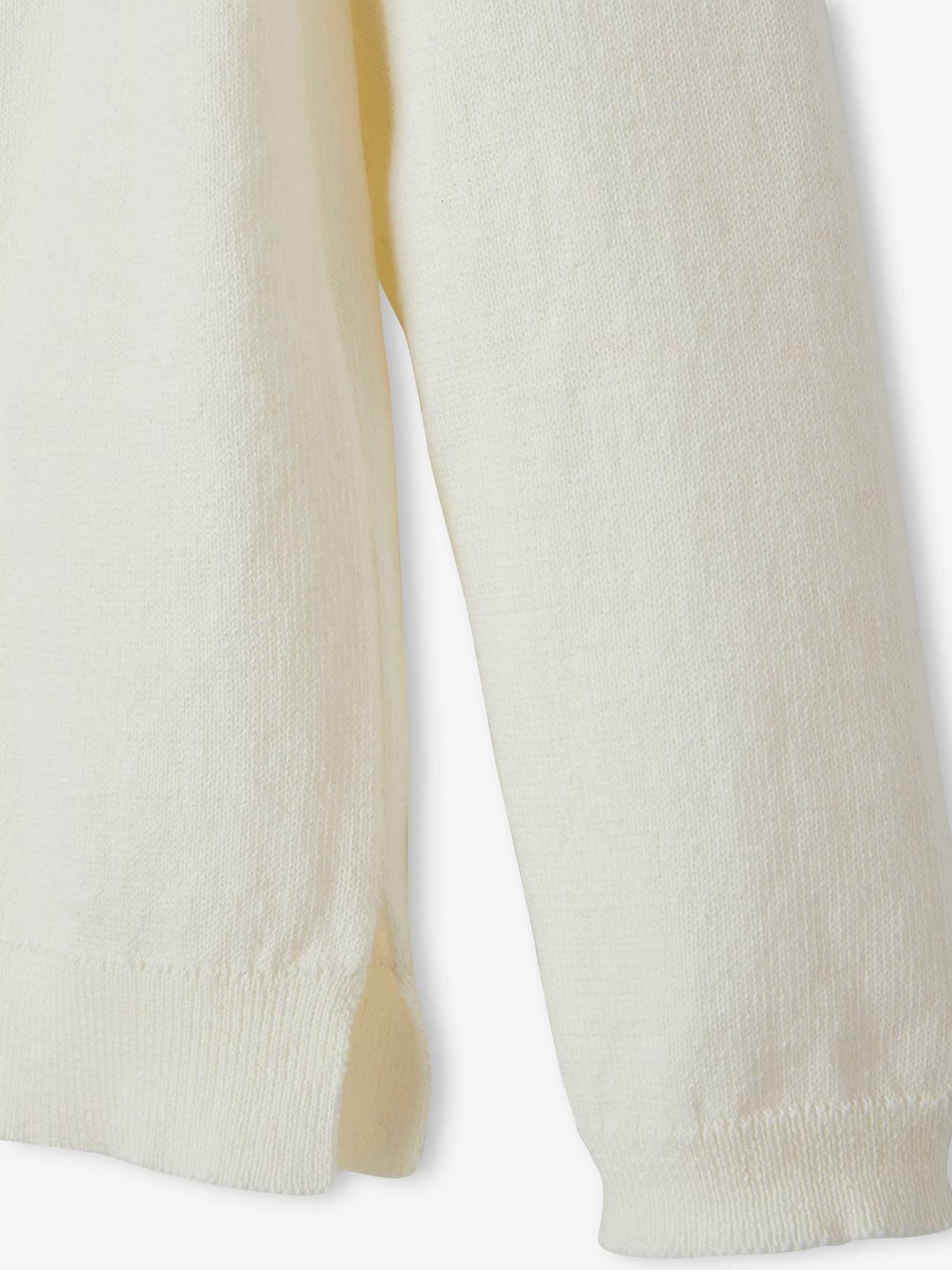 Suéter com estampa de lantejoulas, para meninas, branco-creme