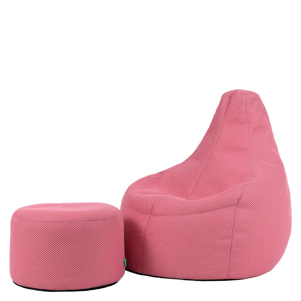 icon - Dalton Zitzak Fauteuil met Poef - Gaming - Roze