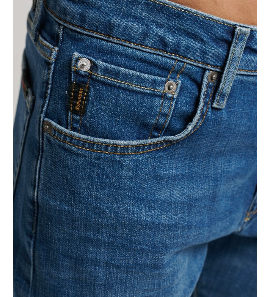 Calça jeans Superdry Slim Fit de algodão orgânico azul