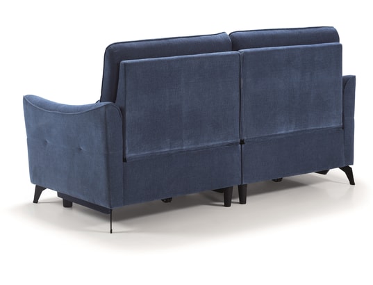 CONCEPT1 - Canapé tissu Bergamo 3 places 2 relax electriques Bleu