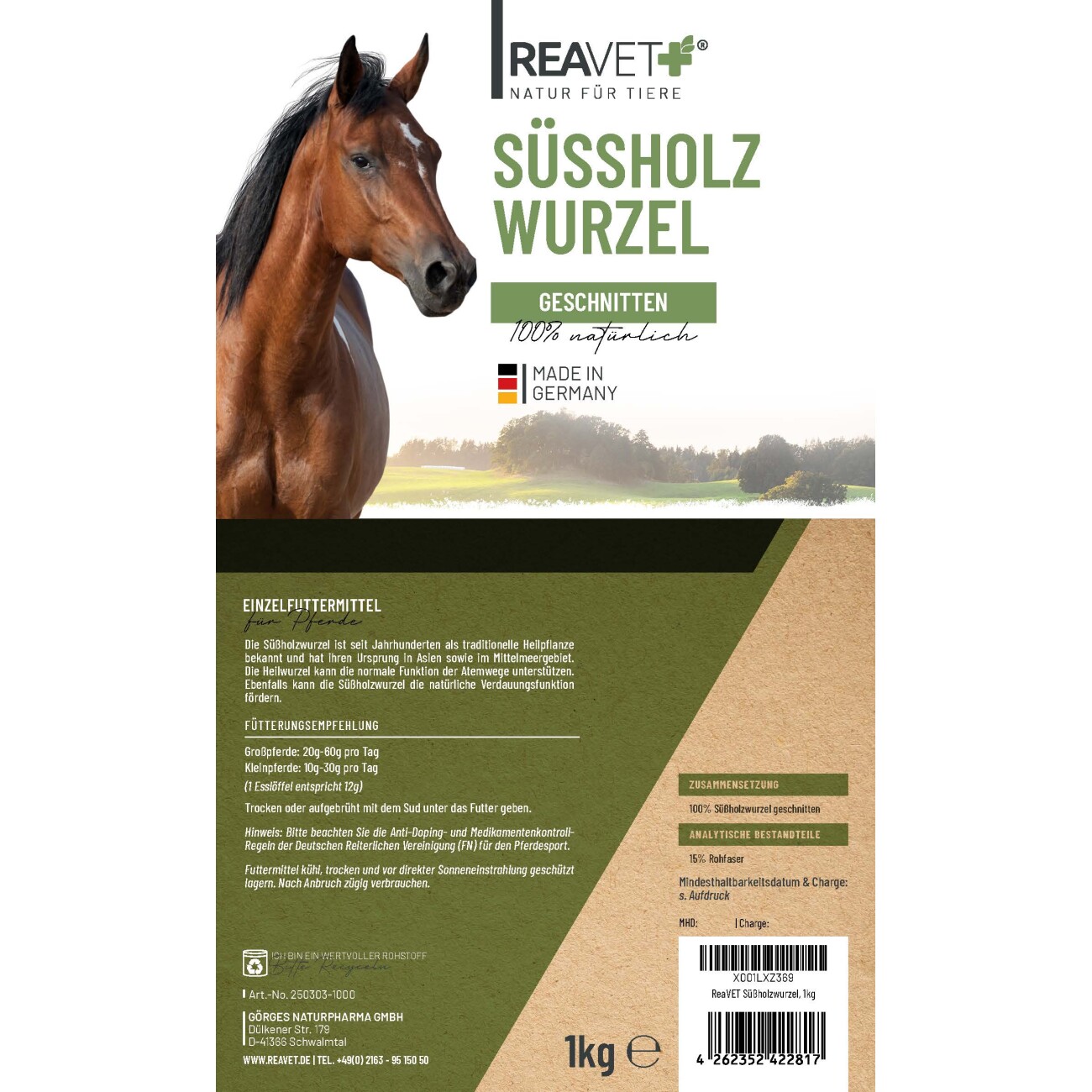 REAVET Süßholzwurzel für Pferde 1kg