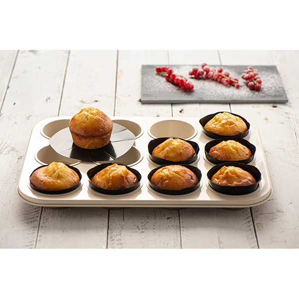 Feuille de cuisson antiadhésive moule muffins set de 12 NoStik
