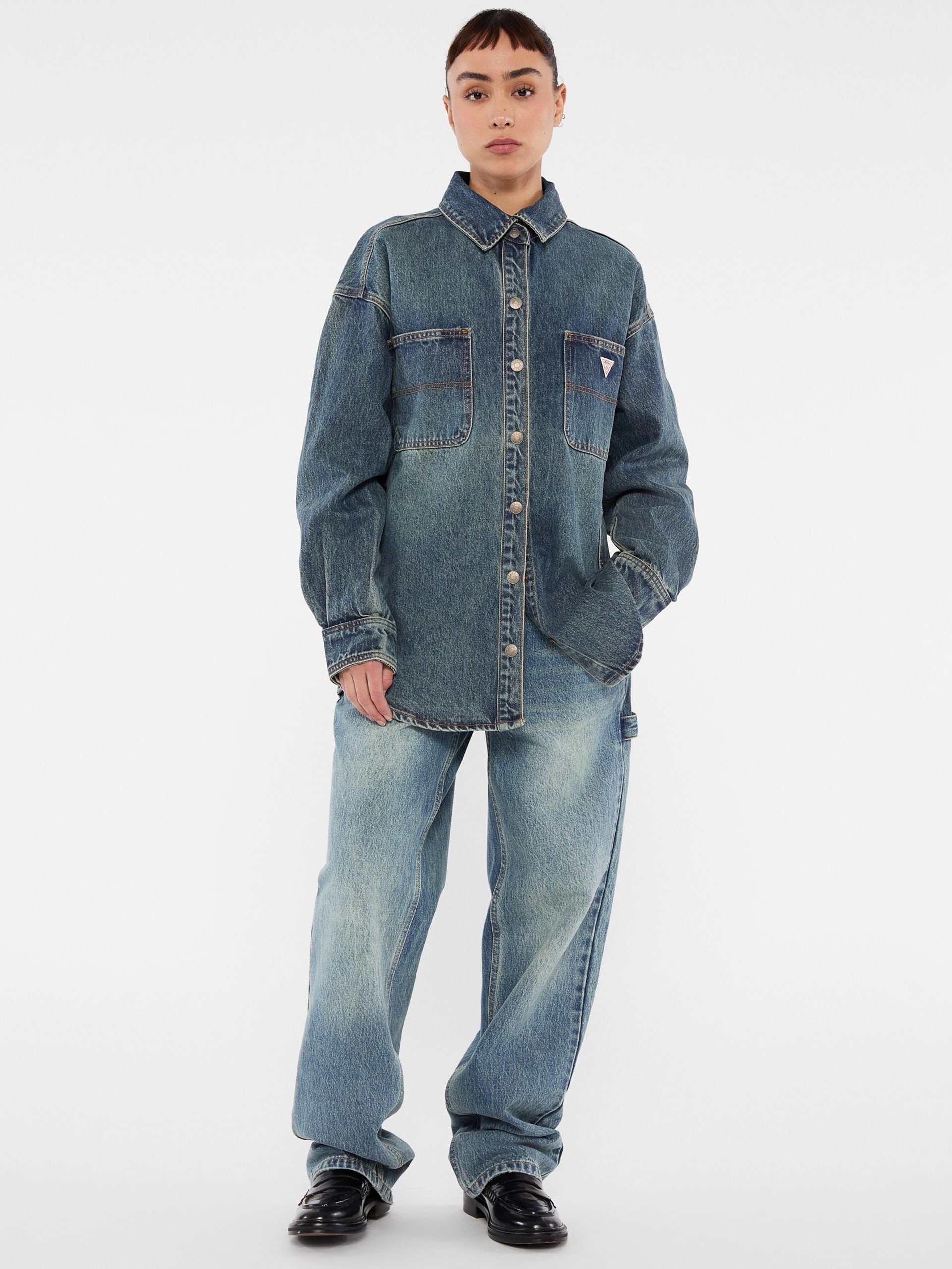 Camisa jeans oversized Carpenter da GUESS Originals