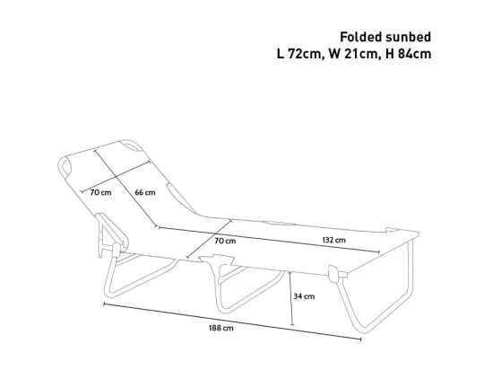 Chaise longue pliante en aluminium pour la plage San Vito Lo Capo