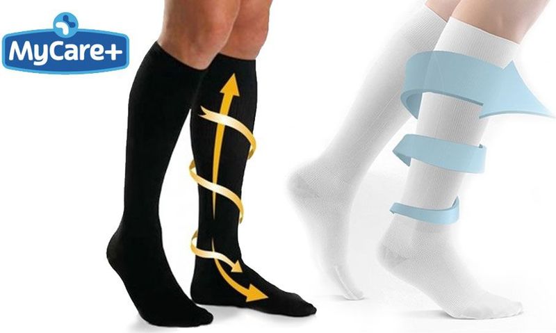 Compressiekousen - Zwart - 2 paar - 41-46 - Drukklasse 2 - 20-25 mmHg