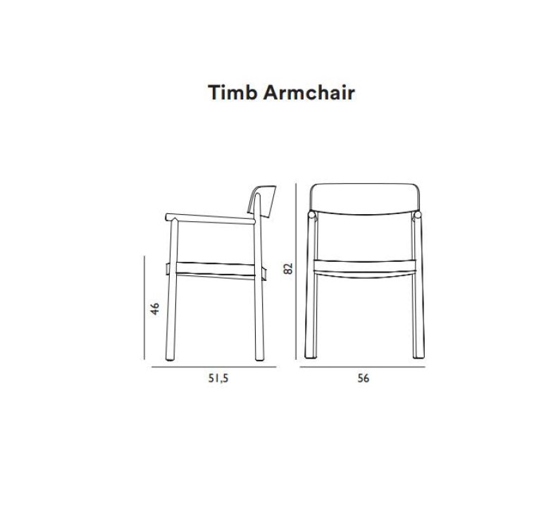 Normann Copenhagen Timb eetkamerstoel met armleuning bruin