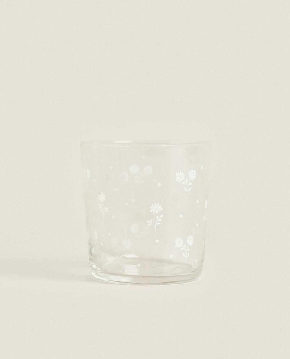 COPO DE VIDRO FLORAL