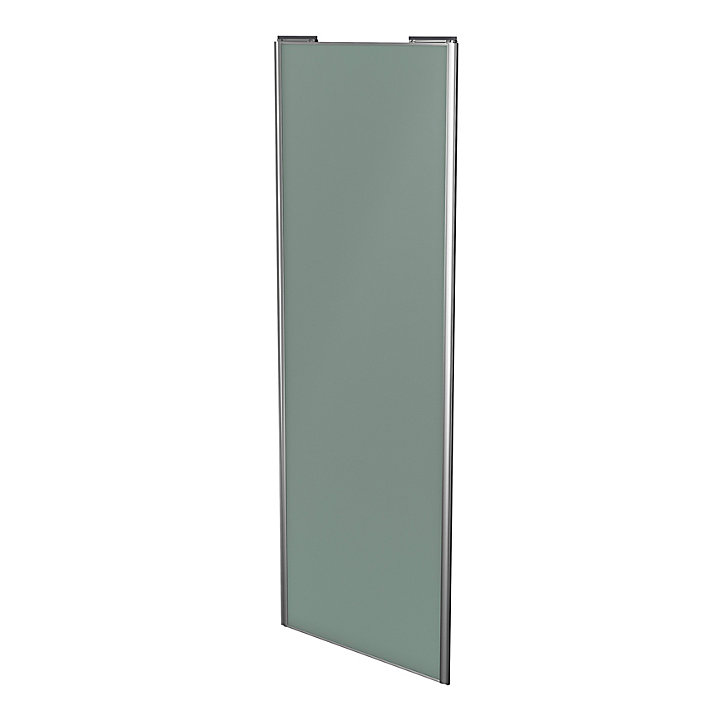 Porte de placard coulissante vert de gris profil gris GoodHome Arius H. 248,5 x L. 92.2 cm + amortisseurs