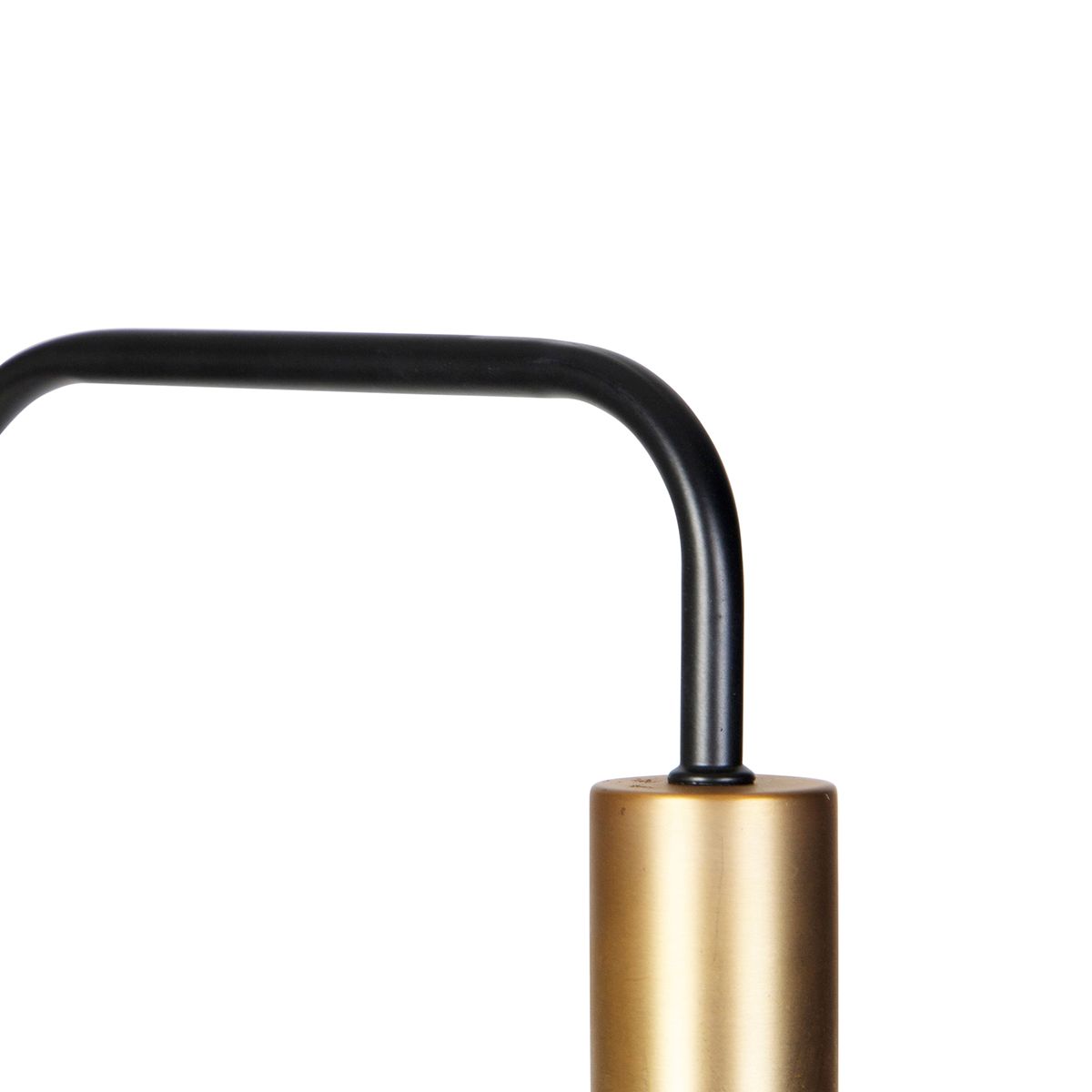 Smart vloerlamp zwart met goud en smoke glas incl. Wifi A60 - Zuzanna