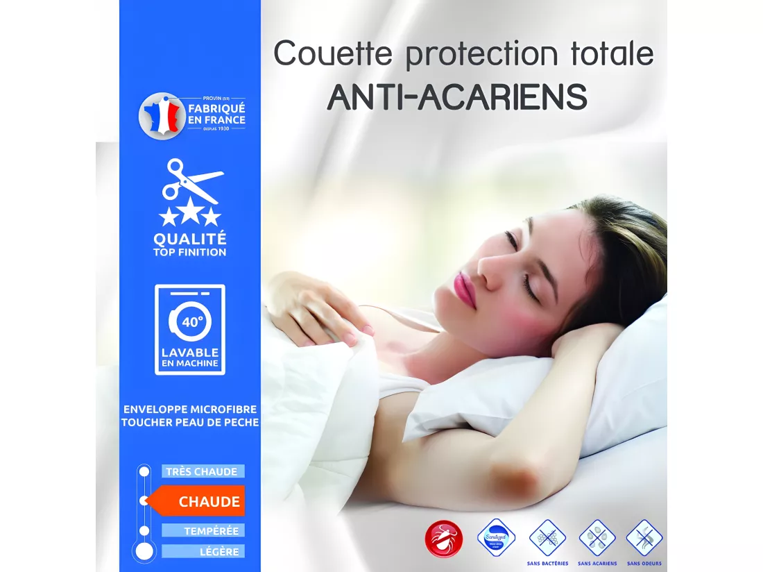 Couette Protection Totale Anti Acariens 400 Gr/m² 240 X 260 Cm Pour Lit 