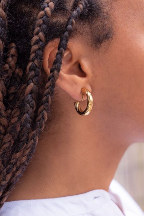 Clip oorringen klein met chunky twist