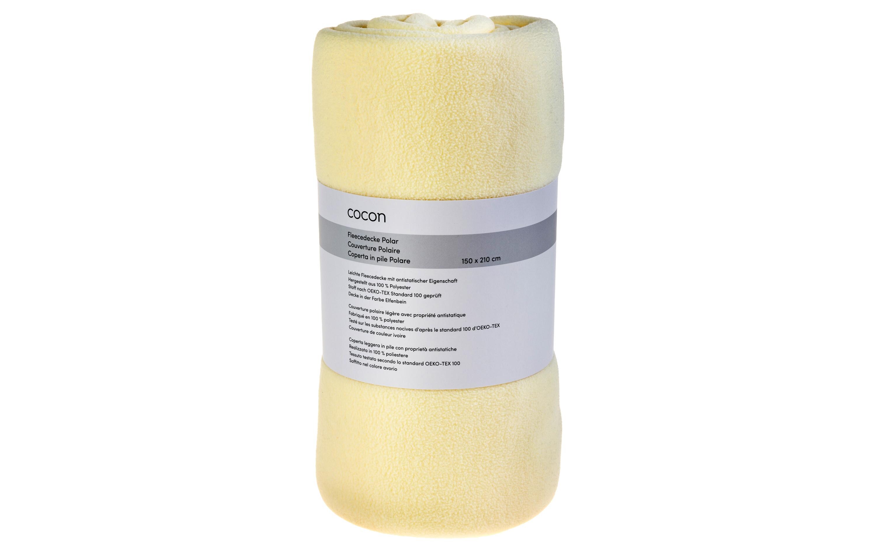 Decke Fleece Polar 150 x 210 cm, ElfenbeinFlauschige Fleecedecke