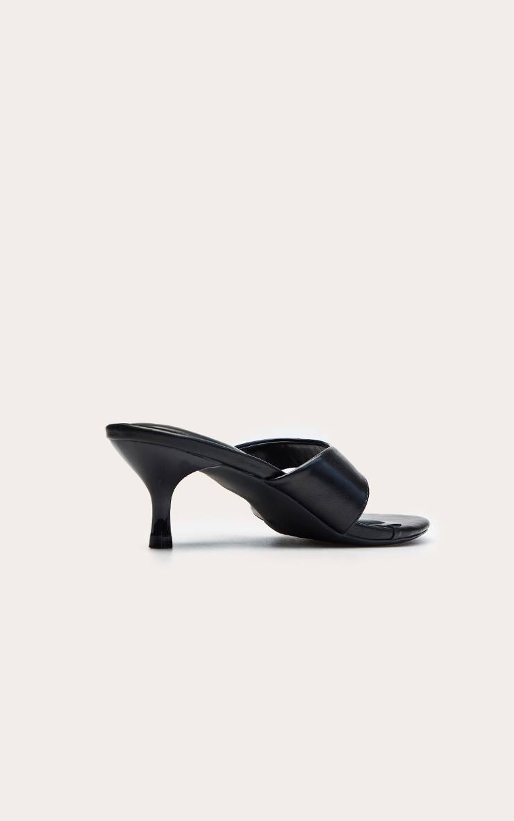 Noir Mules À Talon Chaton Avec Bride Haute Et Séparateur D'orteil