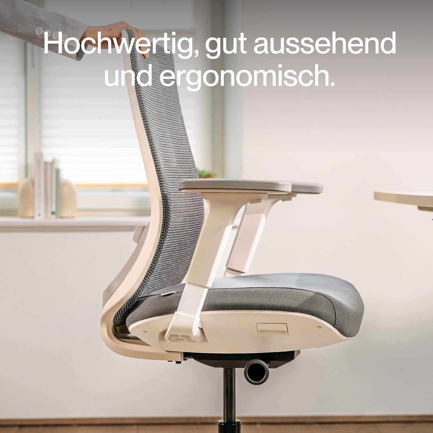 Ergo Bürostuhl Ergonomisch ohne Armlehnen Schwarz | Schreibtischstuhl mit Synchronmechanik, Lordosenstütze & Sitzhöhenverstellung | Bequemer Office Chair, PC & Büro Stuhl | Flexibler Drehstuhl