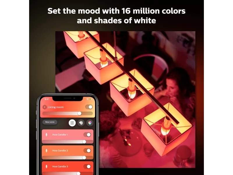 Philips Hue White and Color Ambiance Kerte - E14 pære