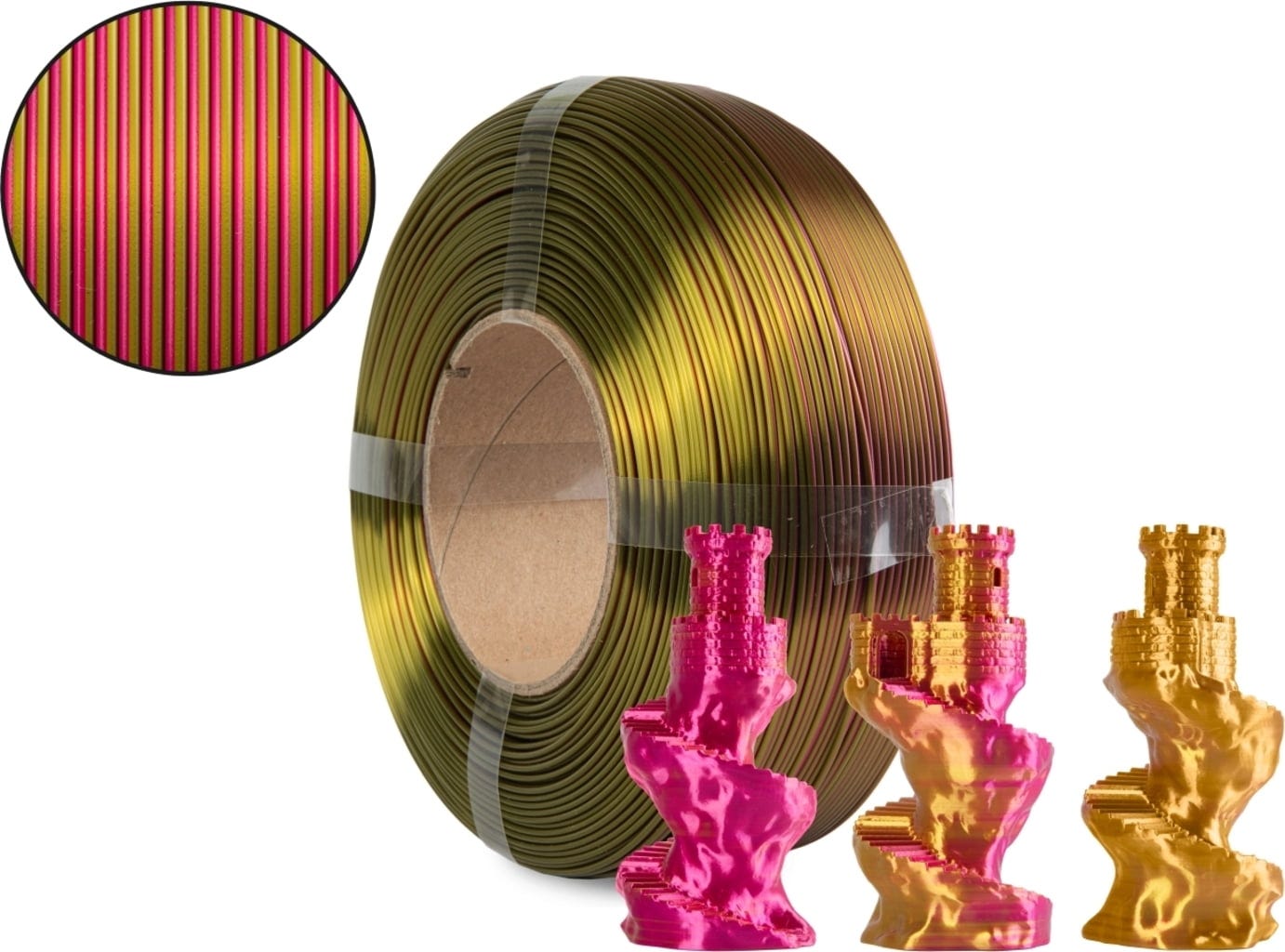 Spectrum  ReFill PLA Magic Silk Golden Berry, 1,75 mm / 1000 g    ReFill PLA mit seidigem Finish in Golden Berry