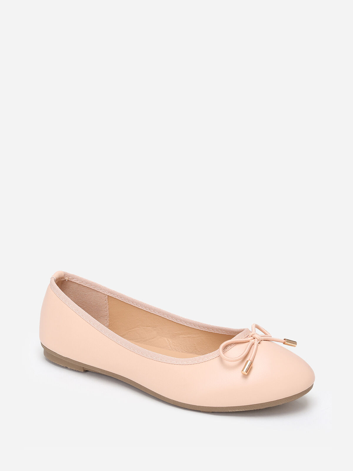 Ballerines avec nœud à bouts- Beige