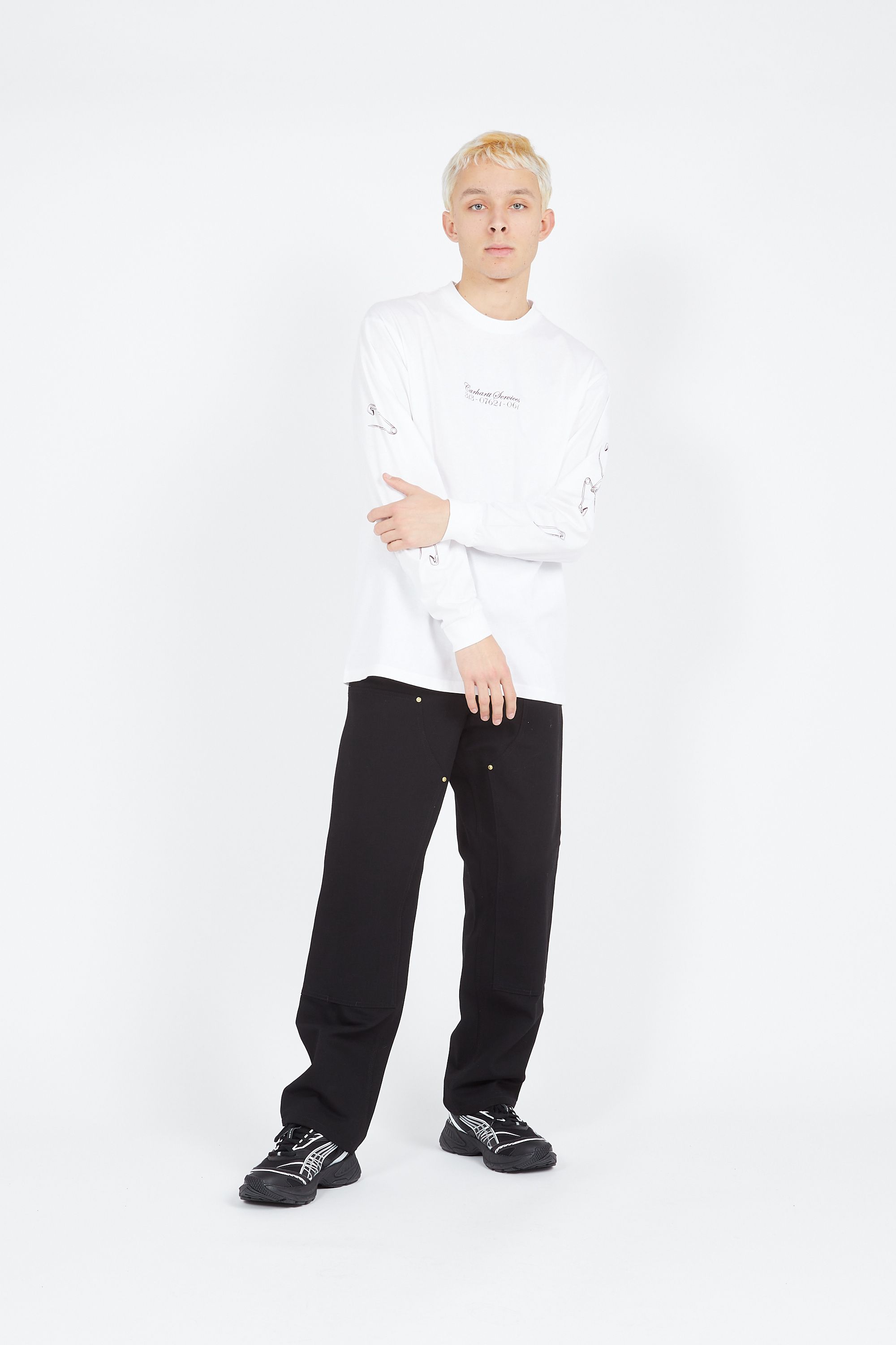 CARHARTT WIP T-shirt L/S Safety Pin T-Shirt Blanc