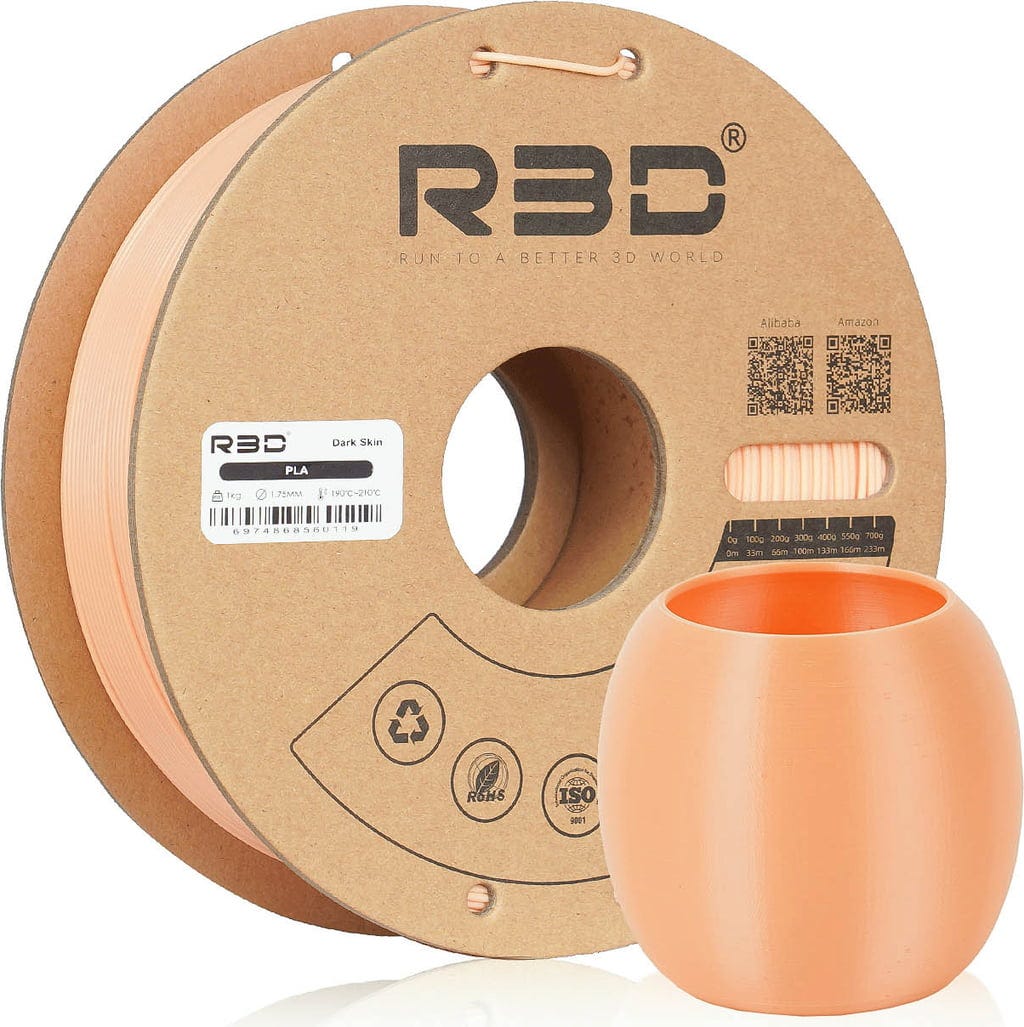 R3D  PETG Dark Skin, 1.75 mm / 1000 g    Günstiges PETG-Filament in Orange-Braun