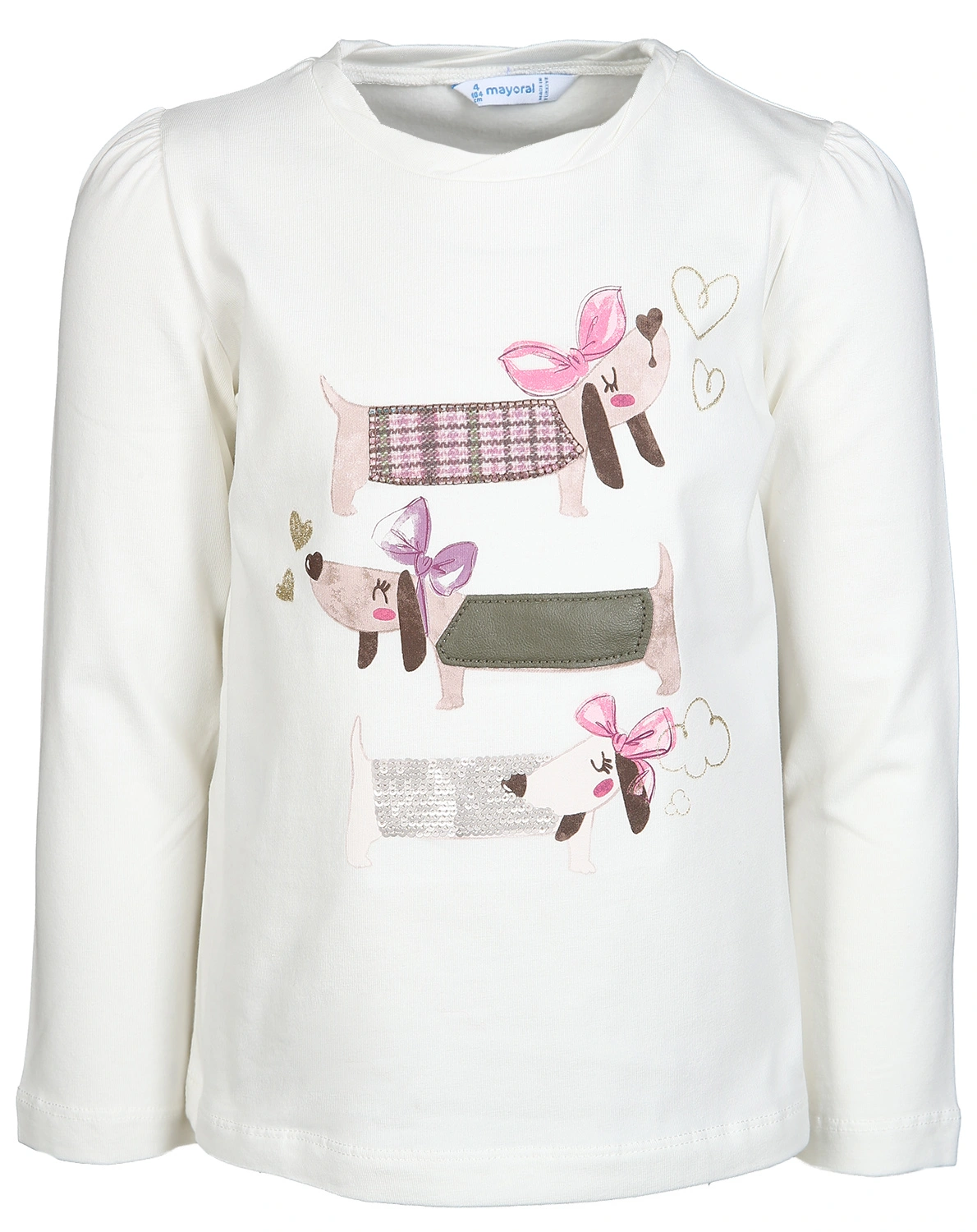 Langarm-Shirt DACHSHUND GIRLS in weiß