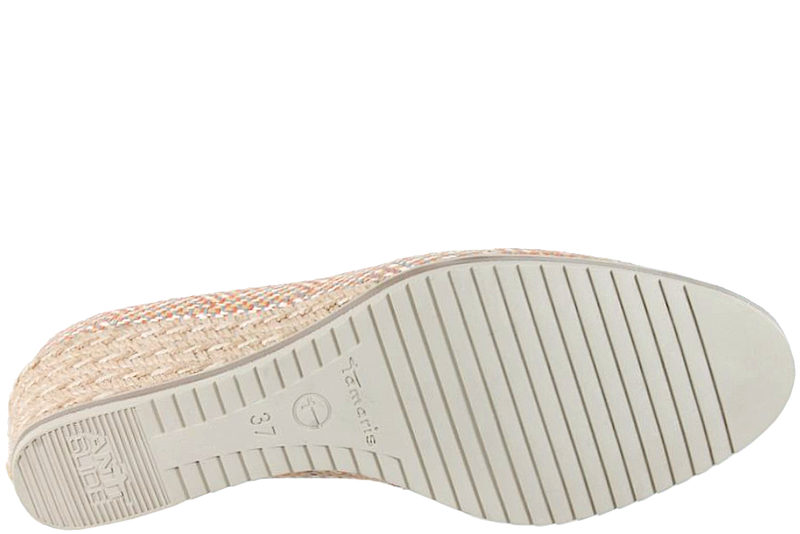 TAMARIS KILEHÆL BALLERINA I MULTIFARVET FLET