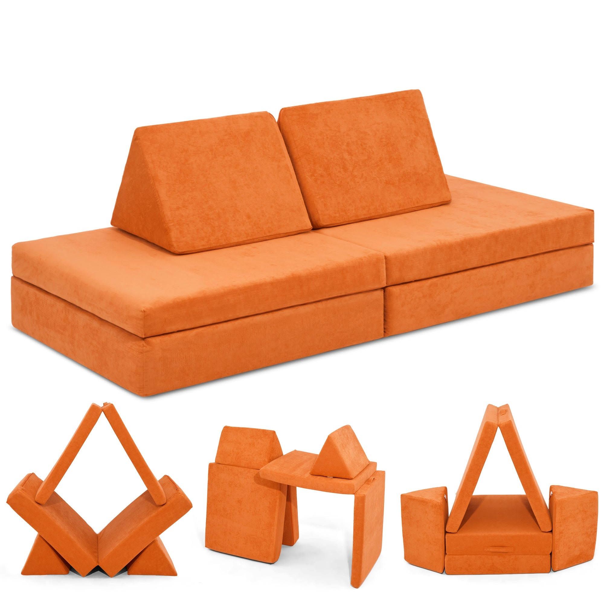Linodino Kindersofa Spielsofa I aus Schaumstoff Bausteine I Spielcouch