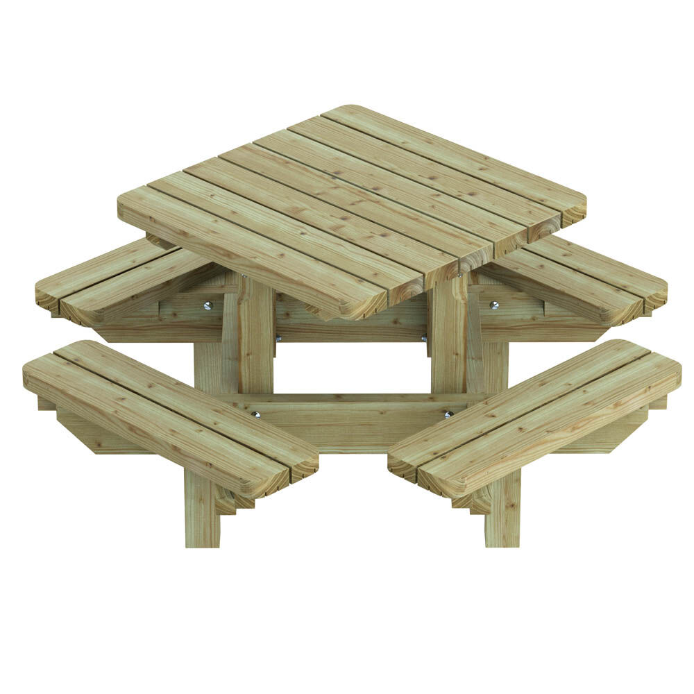 Outdoor Life Products Julia - Kinderpicknicktafel - Groen - 120x120x120 cm
