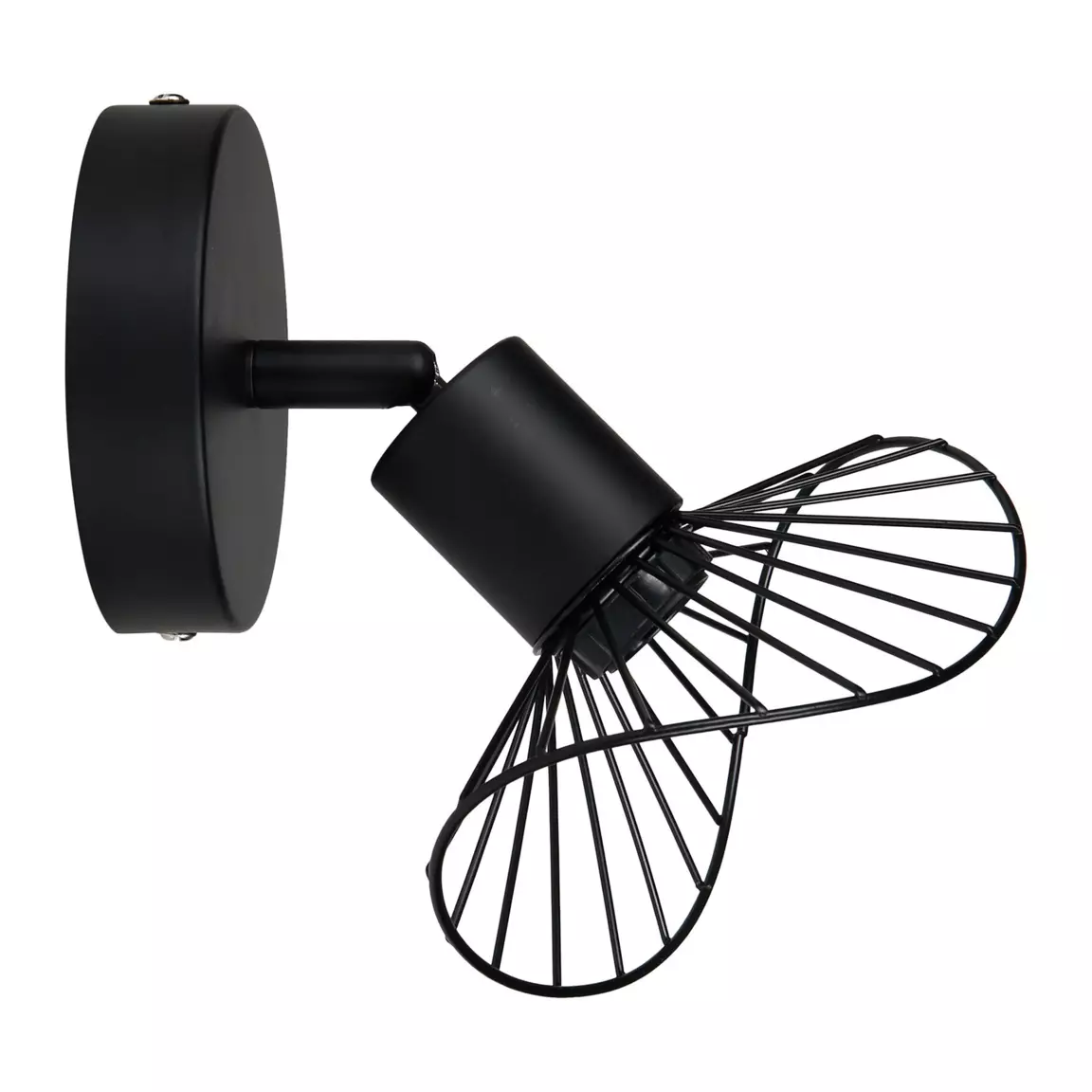 Applique murale métal (H17,5 cm) Capeline Noir