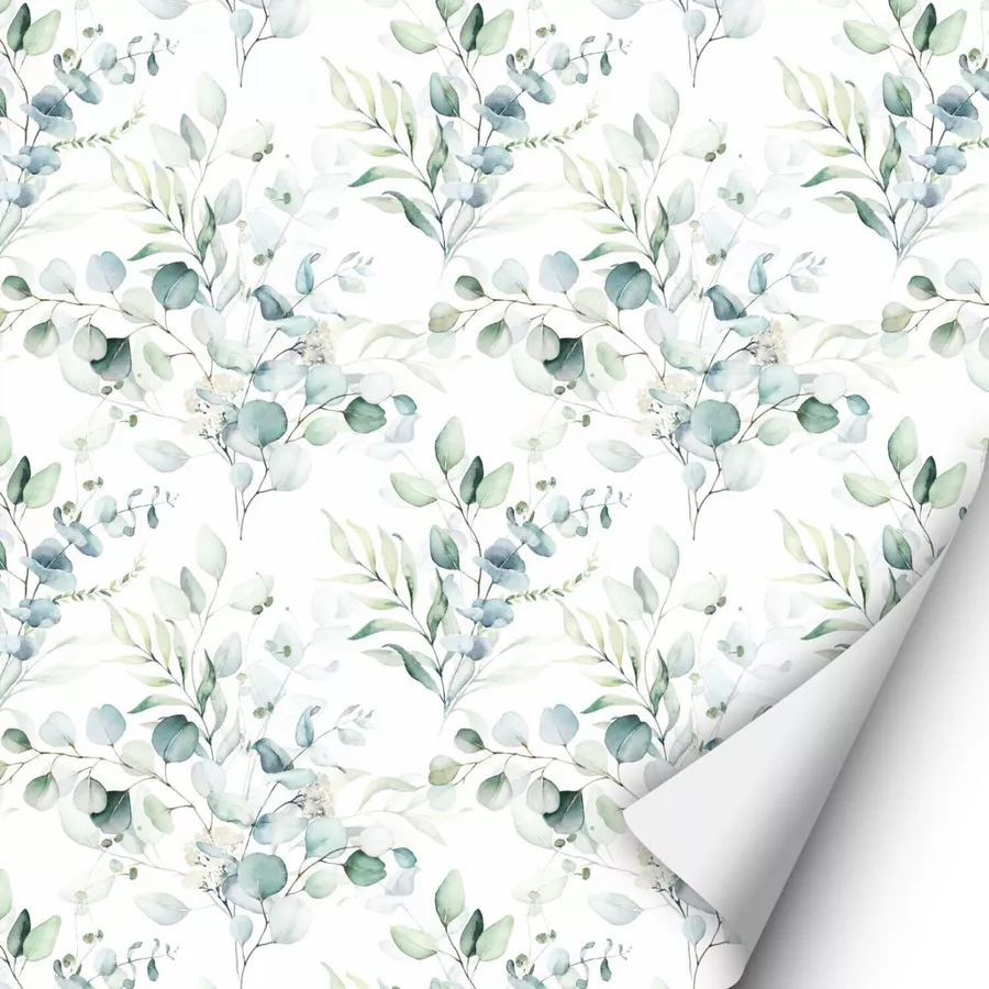 Nikima Klebefolie KF-06 selbstklebende Folie – Floral weißgrün Klebefolie bunt