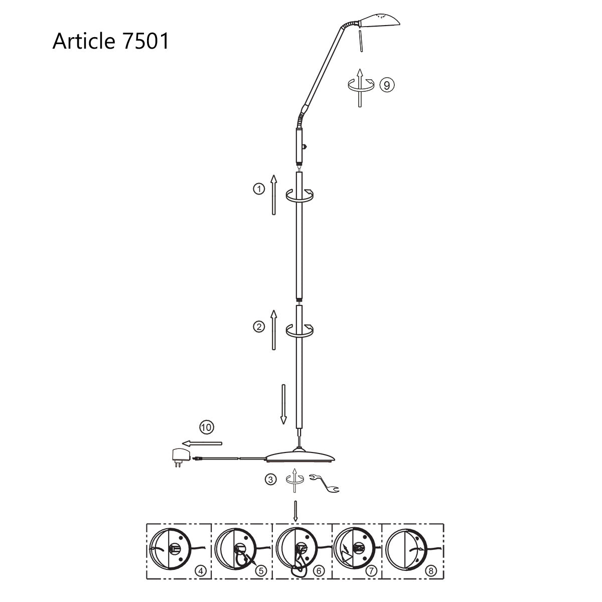 Mexlite Vloerlamp Biron Brons 7501BR