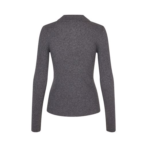 mbyM Paoula-M Polo Striktrøje, Grey Melange, S