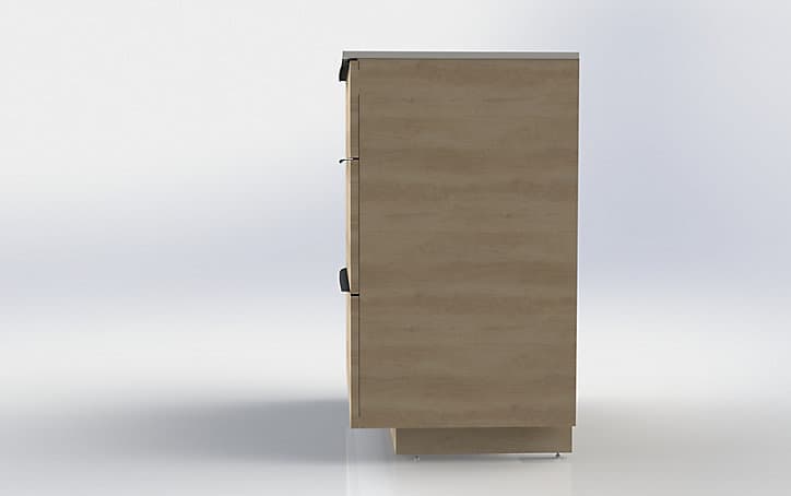 Meuble sous vasque à poser Pamili 60cm aspect bois + plan vasque resine blanc Pamili 60cm