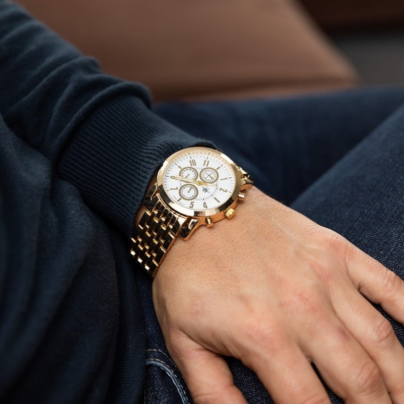 Montre Homme M. JOHN bracelet Acier Doré