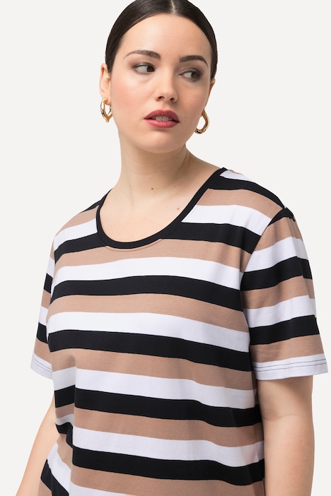T-Shirt, Ringel, Rundhalsausschnitt, Halbarm