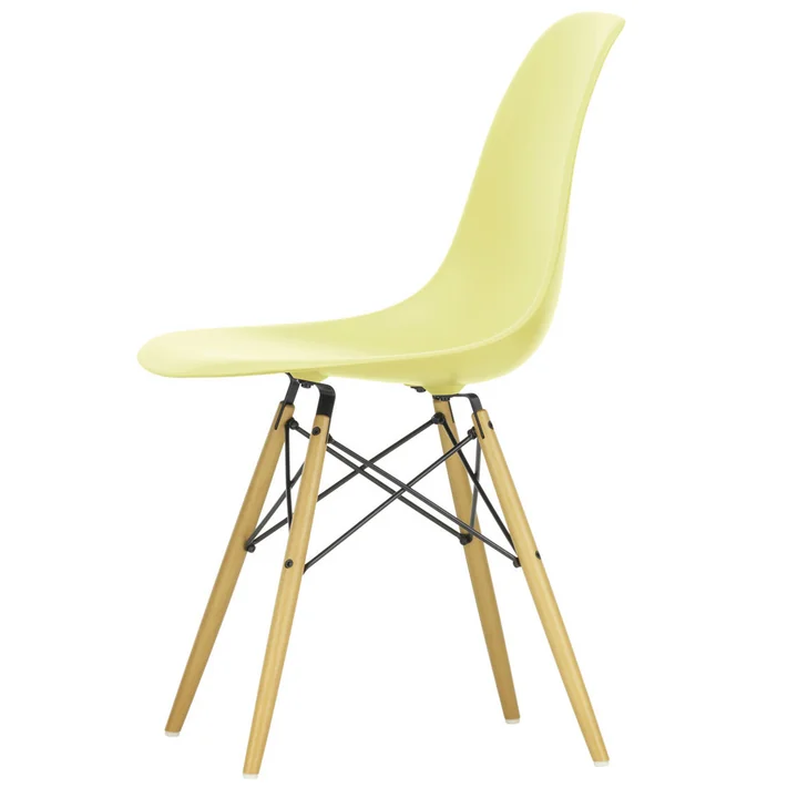 Vitra - Eames Plastic Side Chair DSW RE, Ahorn gelblich / citron (Filzgleiter basic dark)