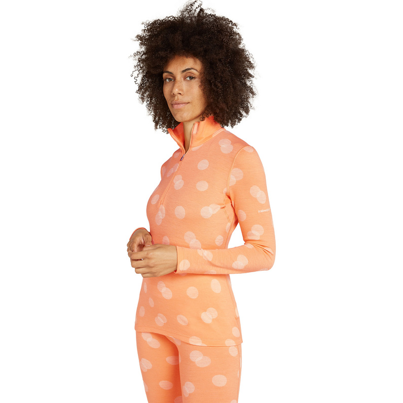 Icebreaker Damen 260 Vertex Falling Flakes Half Zip Longsleeve