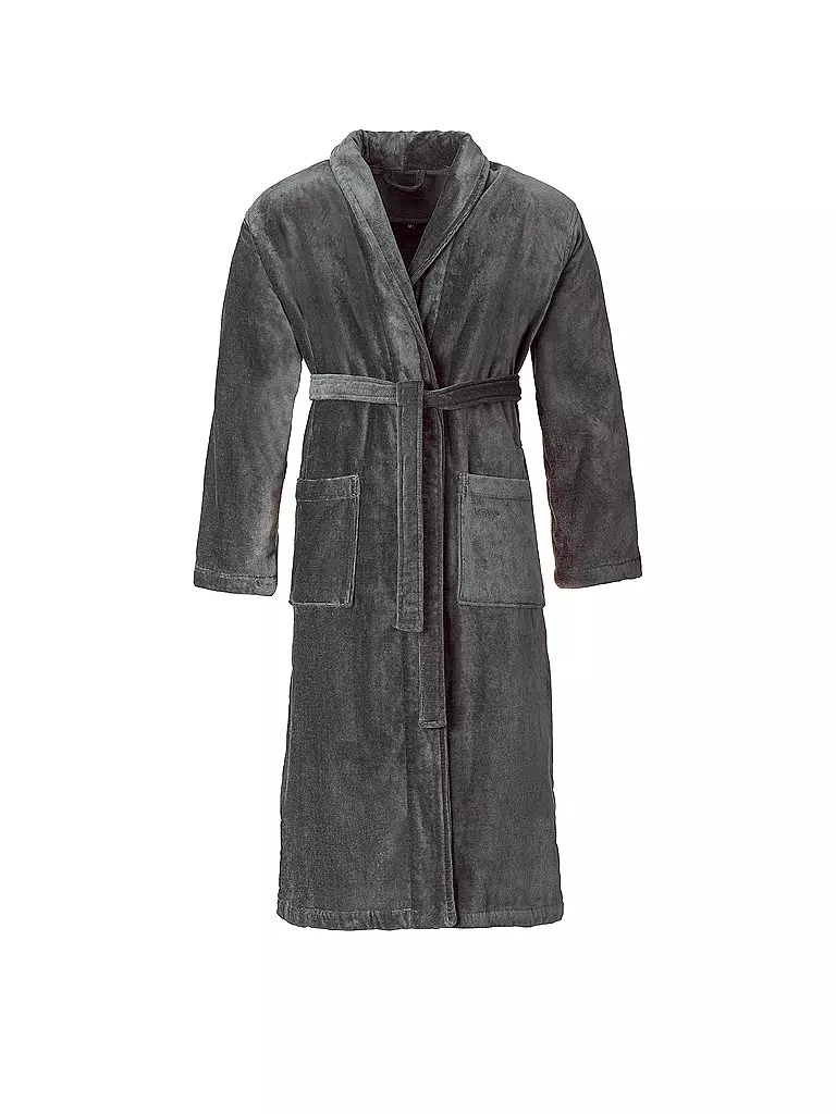 VOSSEN Unisex Bademantel FEELING-L Flanell grau