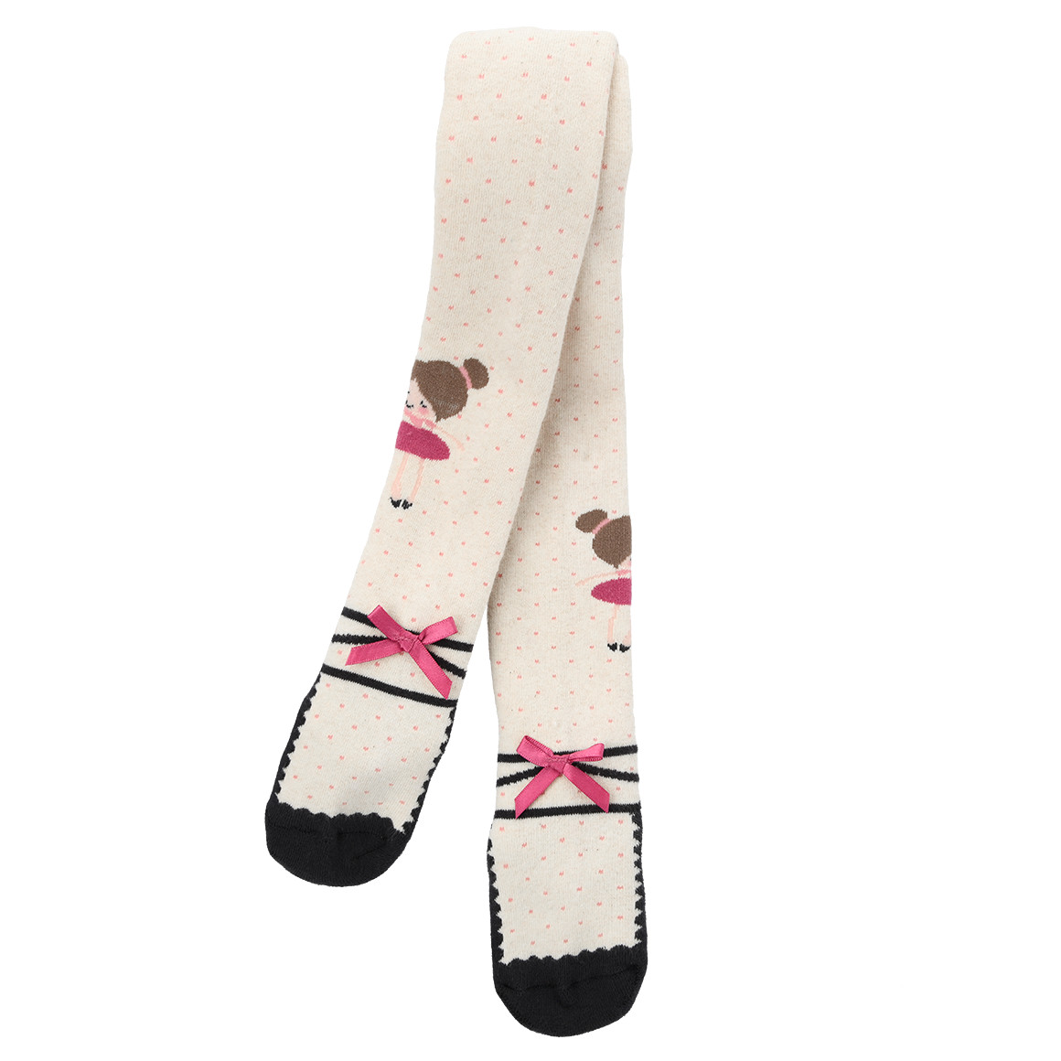 Topolino Mädchen Strumpfhose mit Anti-Rutsch-Sohle cremeweiss / rosa
