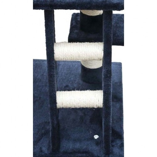 Poste arranhador de pelúcia para gatos, azul