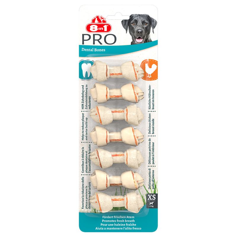 Os fourrés bucco-dentaires 8in1 Pro Dental, poulet XS à prix discount sur bitiba.fr