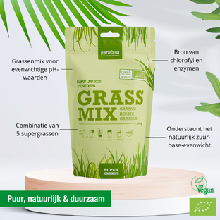 Purasana Grass Mix Vegan Grassensap Poeder 200GR