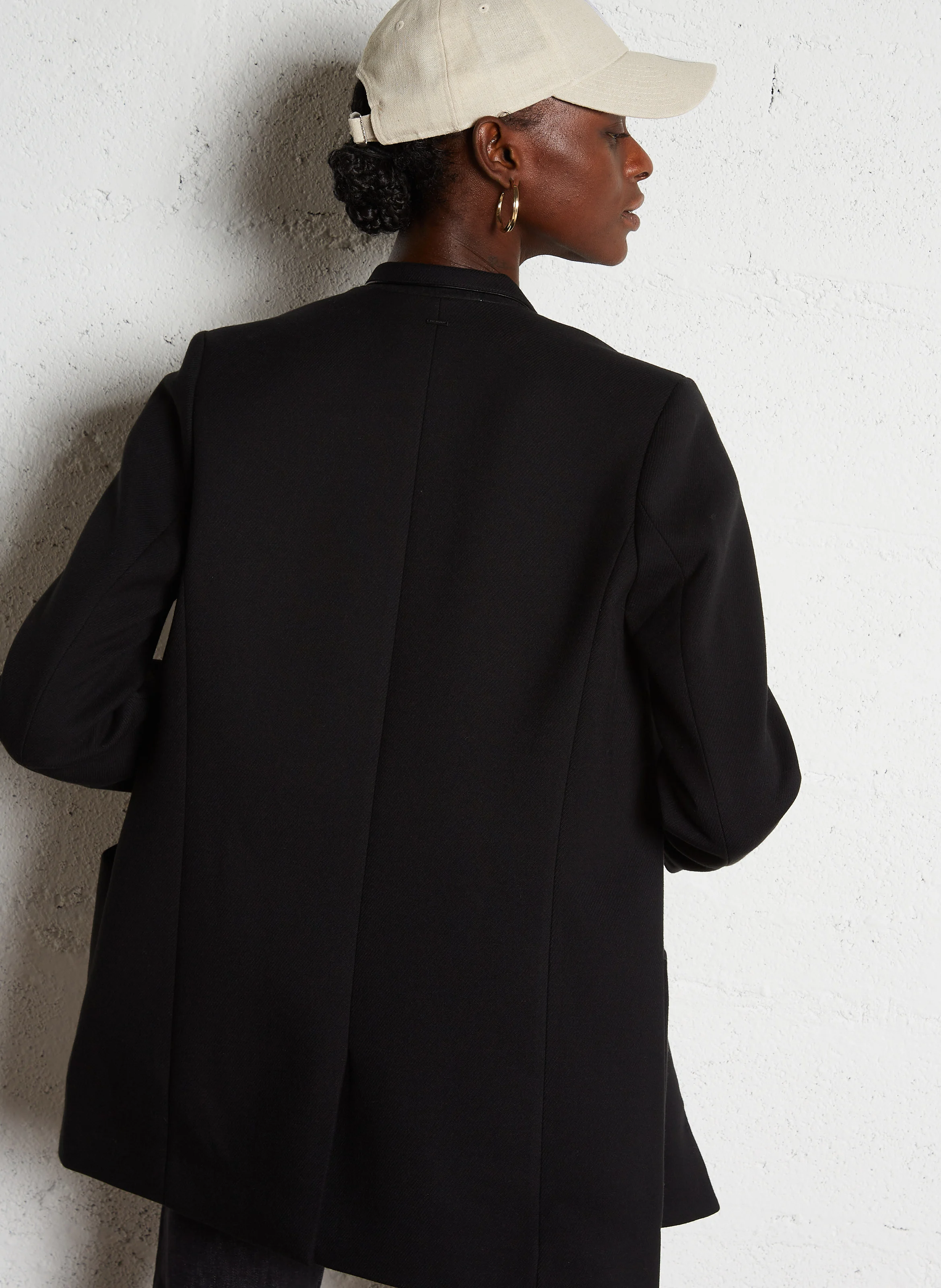 Caban col tailleur droit | Noir