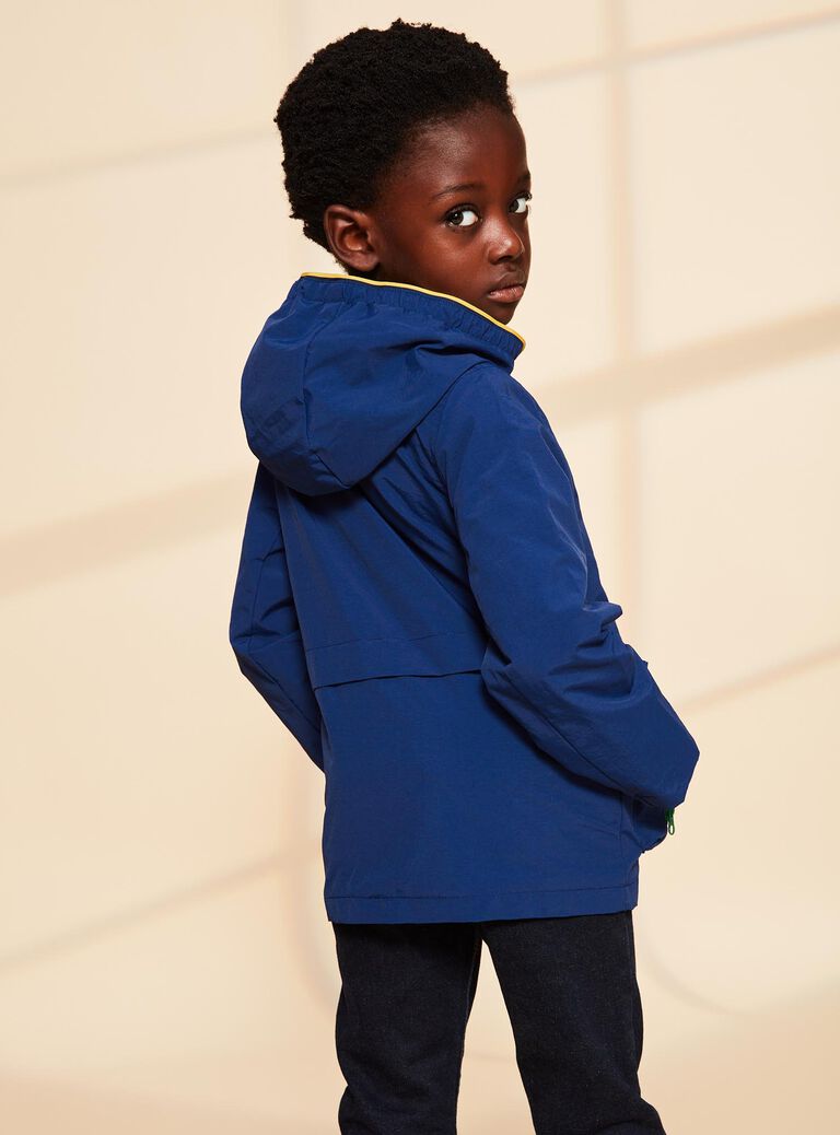 Parka bleu roi à capuche