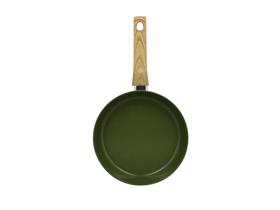 Menastyl - Poele 24cm Colorama Olive - En Aluminium - Revetement Antiadhesif En Ceramique