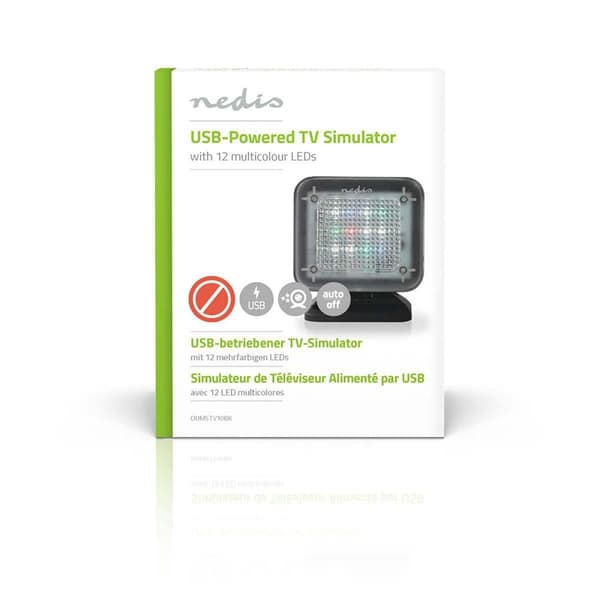 TV Simulator | USB-Strøm | Innendørs | Sort