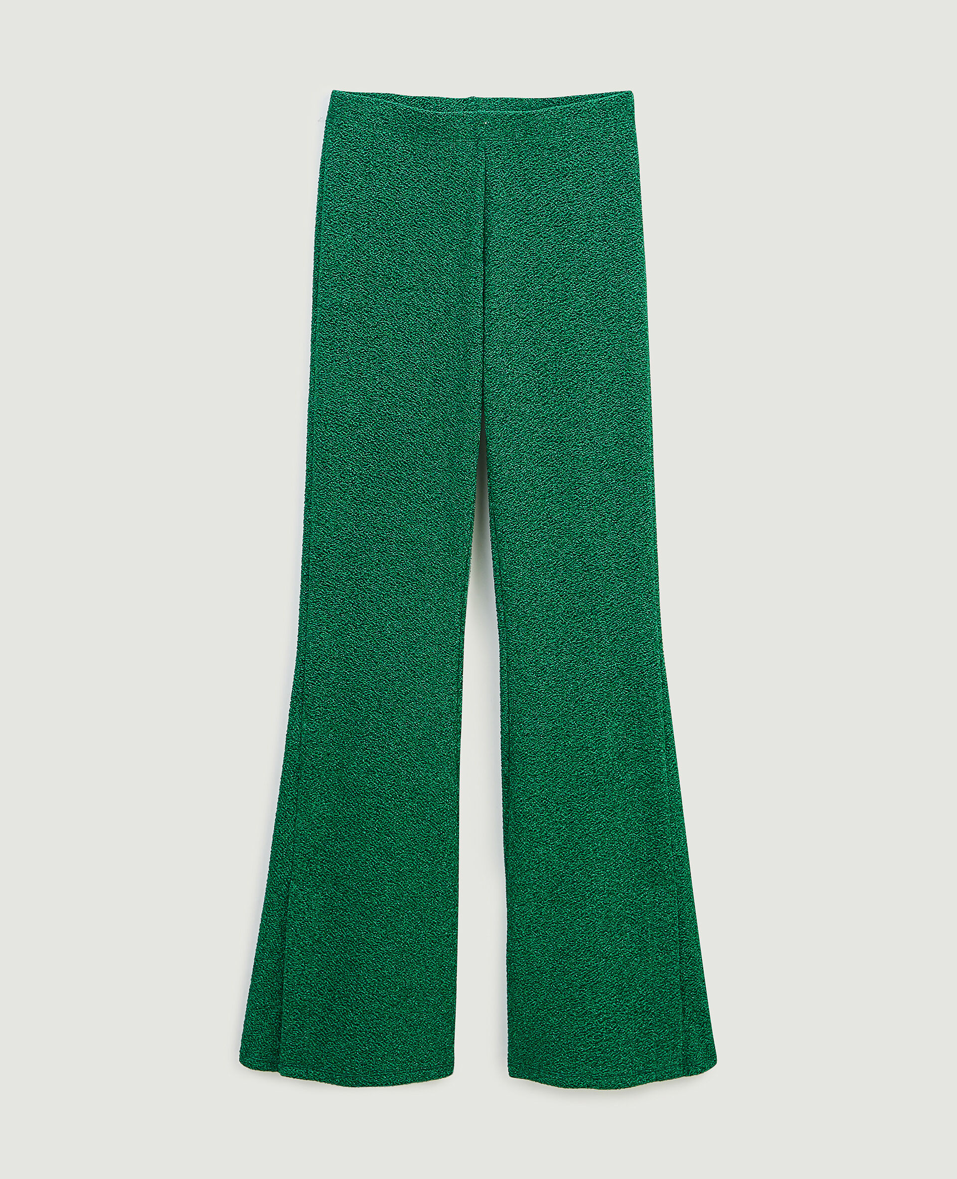 Pantalon flare maille lurex - Vert